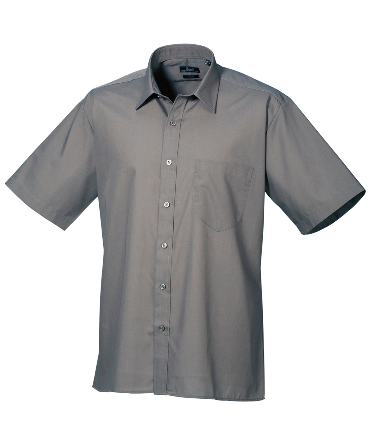 Short Sleeve Poplin Shirt in Dark Grey