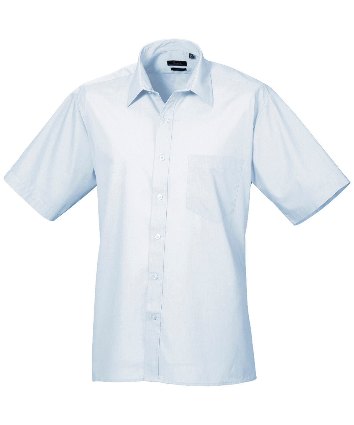Short Sleeve Poplin Shirt in Light Blue