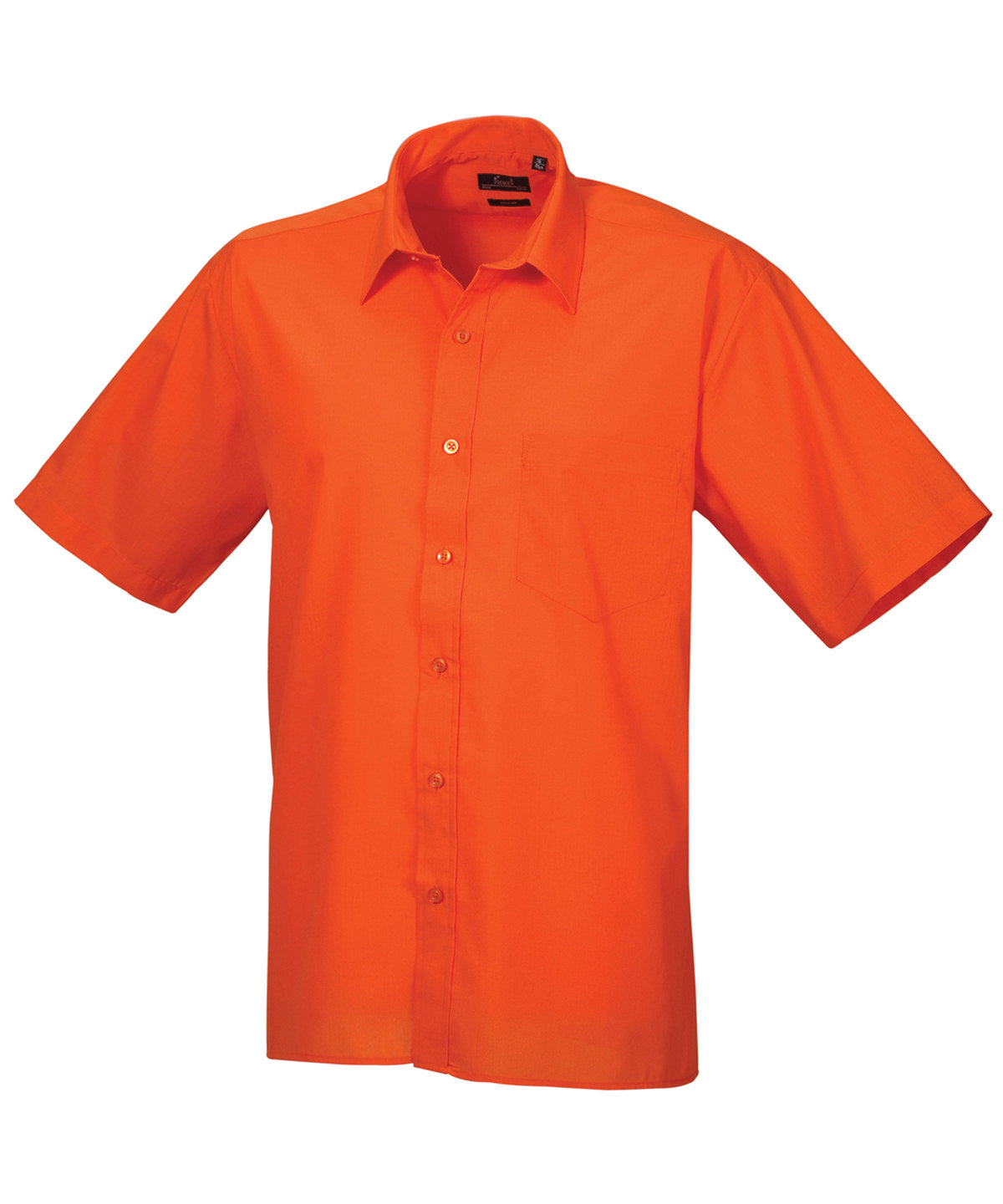 Short Sleeve Poplin Shirt in Orange