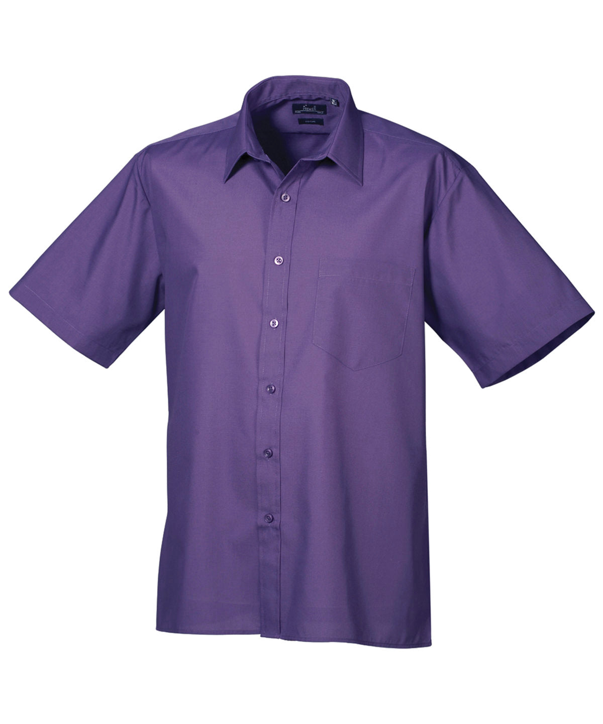 Short Sleeve Poplin Shirt in Purple