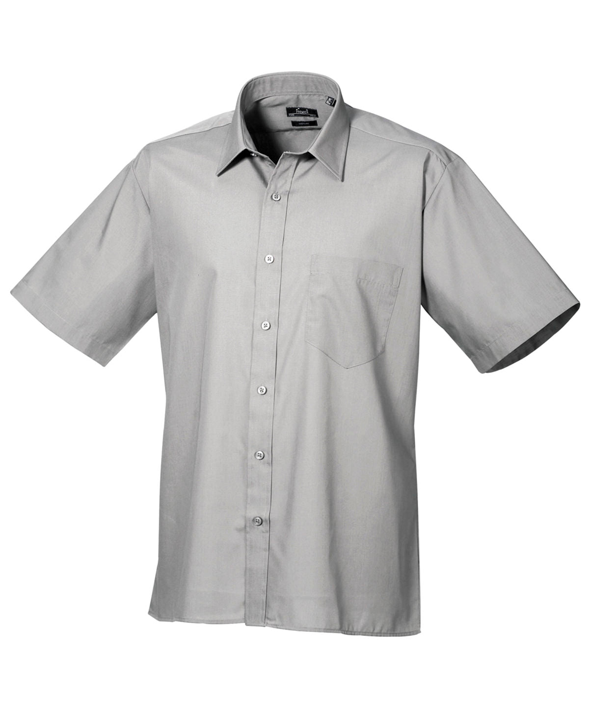 Short Sleeve Poplin Shirt in Silver