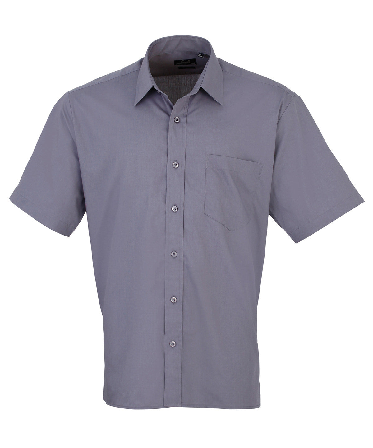 Short Sleeve Poplin Shirt in Steel