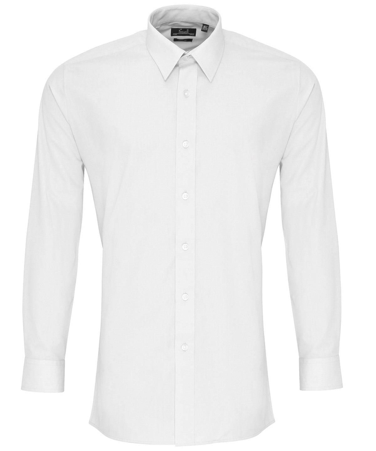 Poplin Fitted Long Sleeve Shirt in White