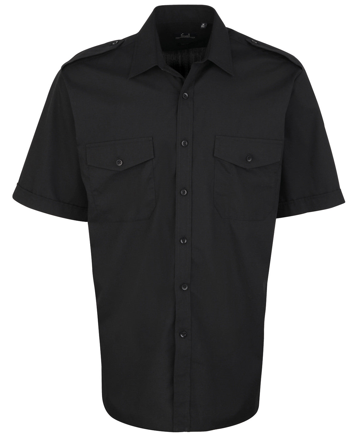 Short Sleeve Pilot Shirt in Black