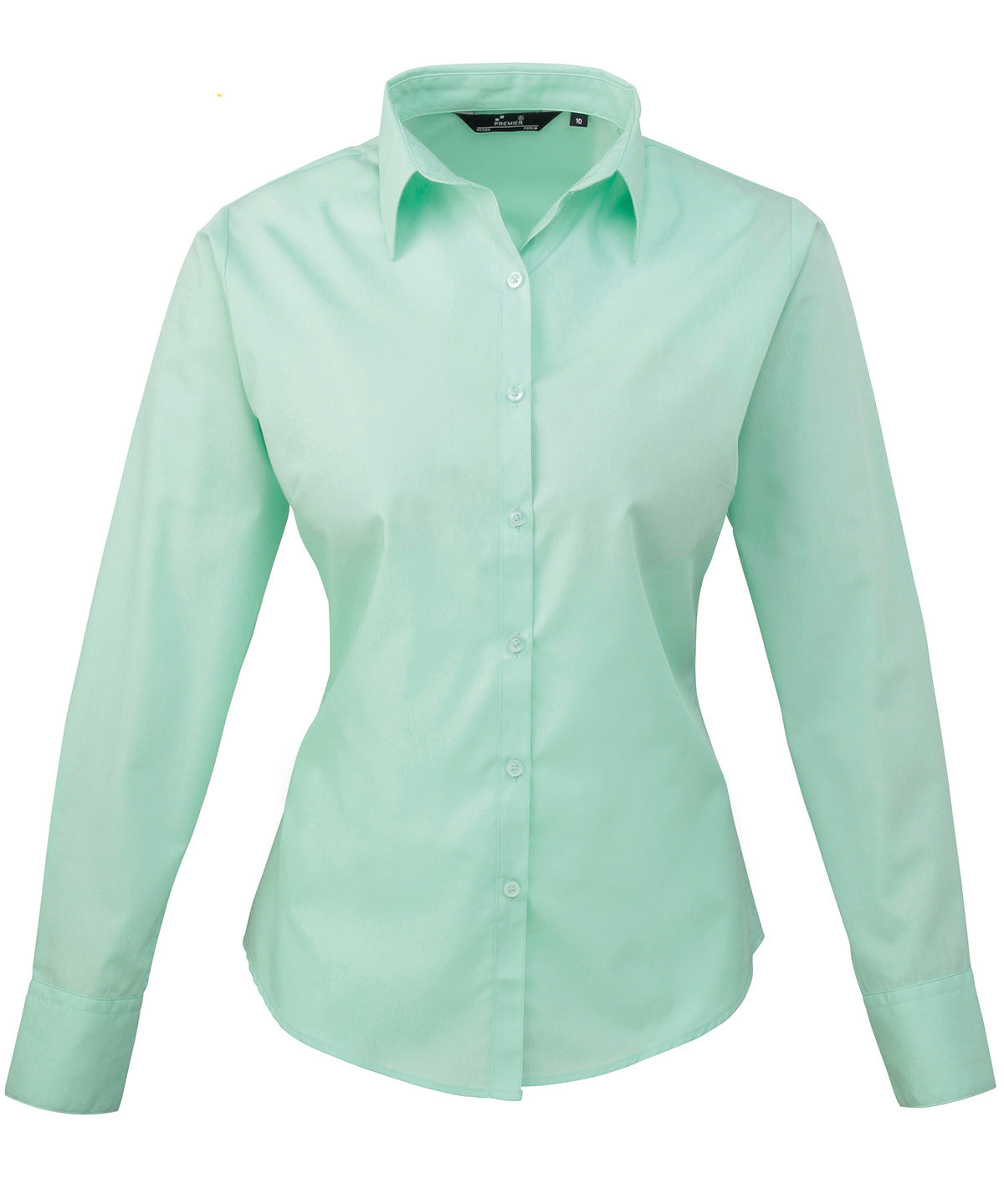 Women's Poplin Long Sleeve Blouse in Aqua