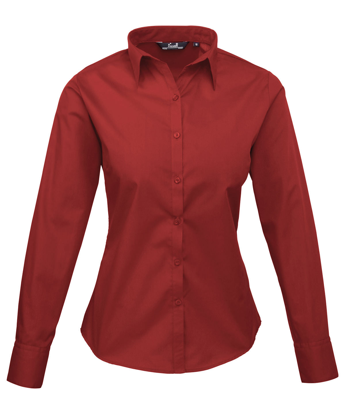 Women's Poplin Long Sleeve Blouse in Burgundy