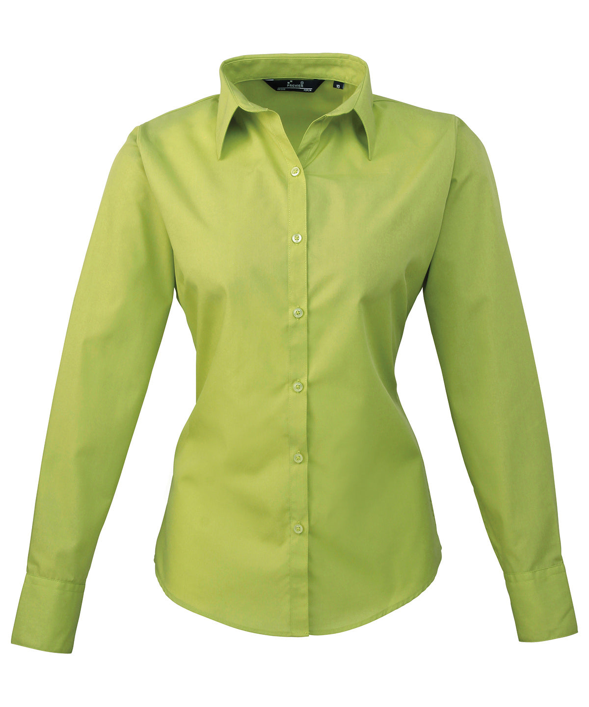 Women's Poplin Long Sleeve Blouse in Lime