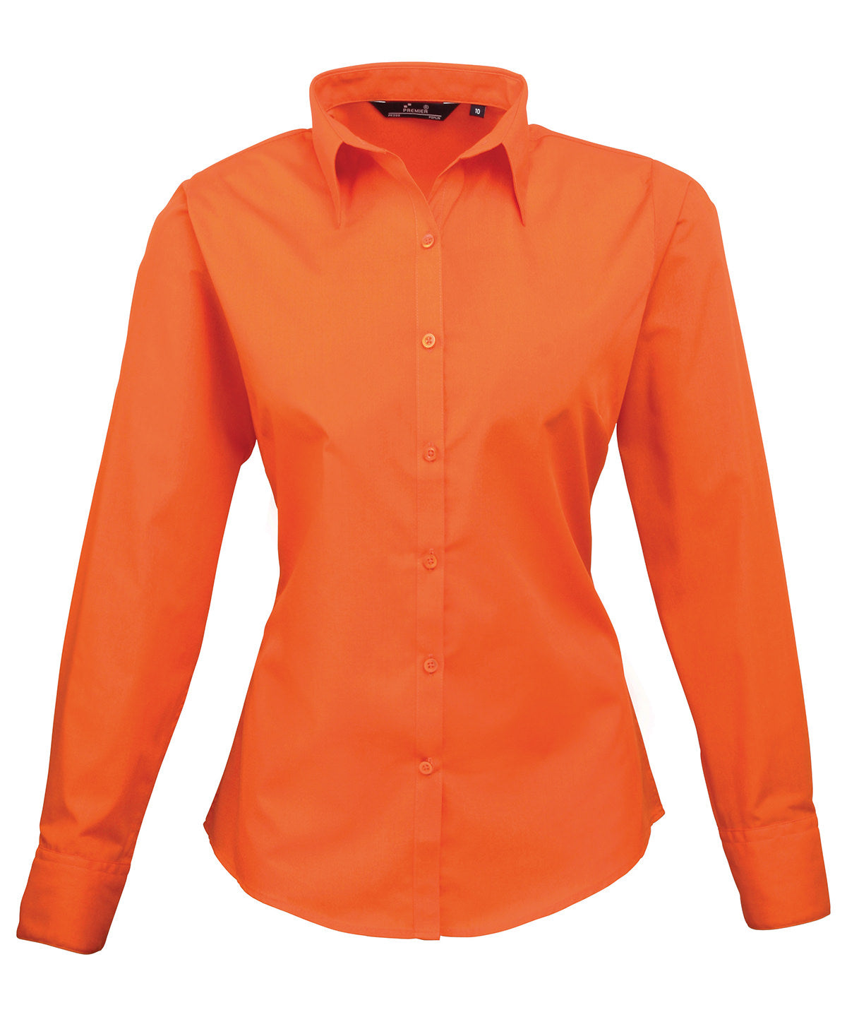 Women's Poplin Long Sleeve Blouse in Orange