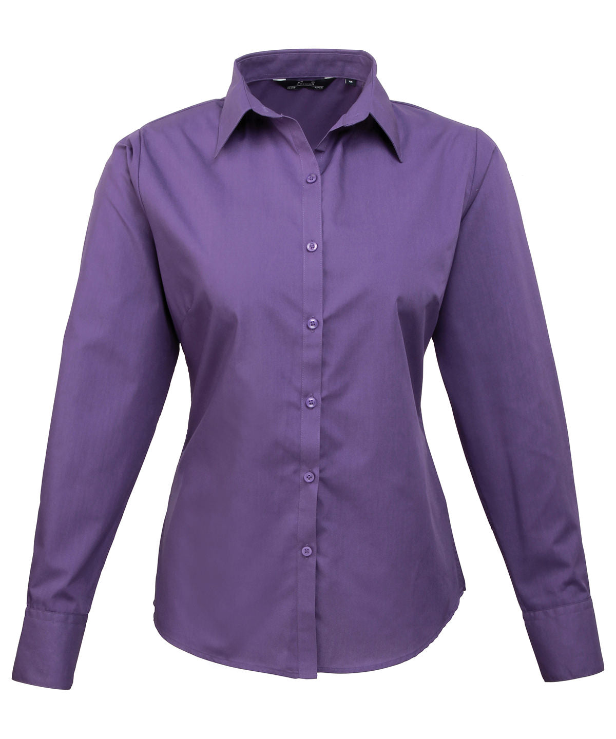 Women's Poplin Long Sleeve Blouse in Purple