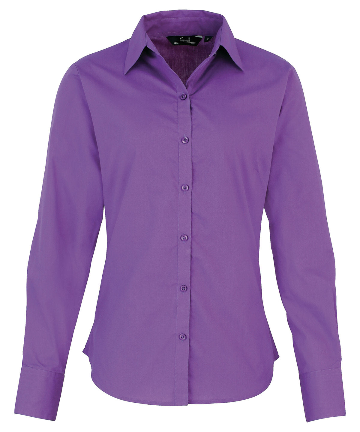 Women's Poplin Long Sleeve Blouse in Rich Violet