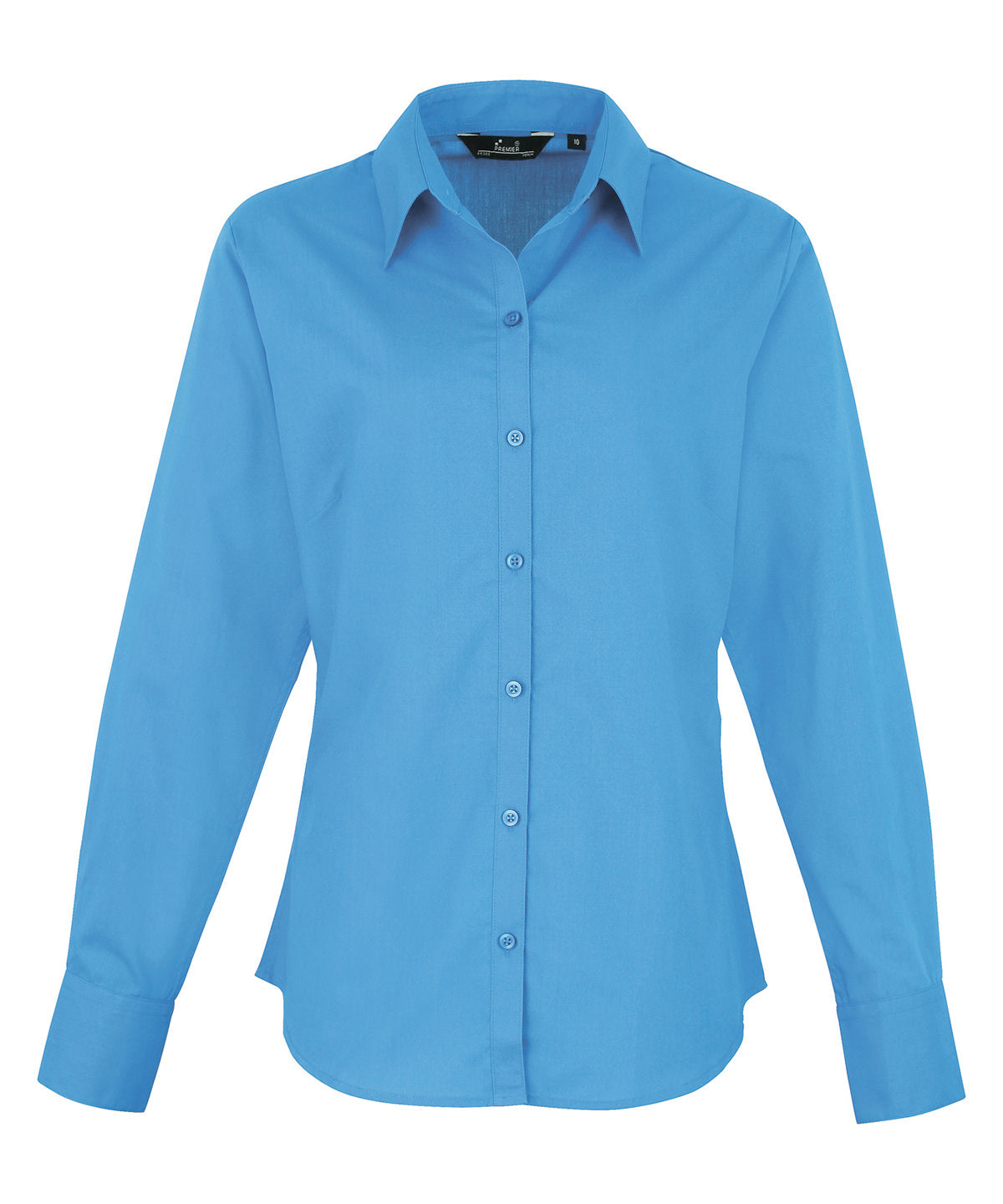 Women's Poplin Long Sleeve Blouse in Sapphire