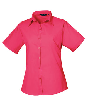 Women's short sleeve poplin blouse