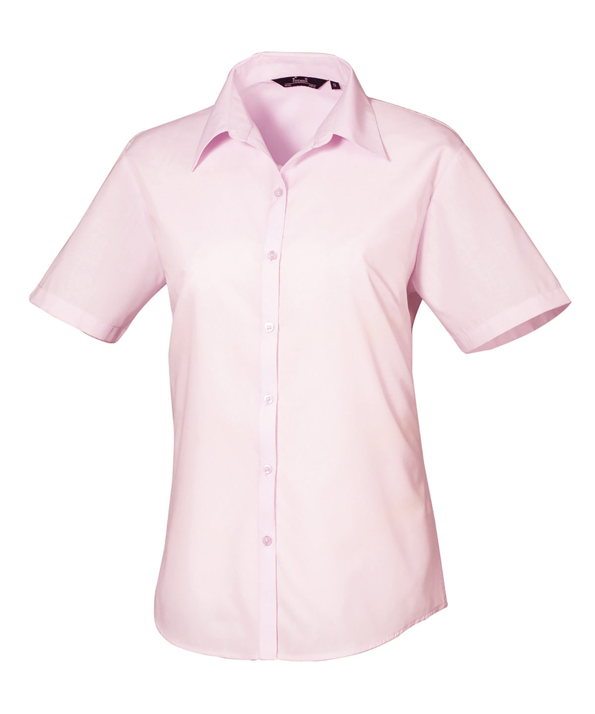 Women's Short Sleeve Poplin Blouse in Pink