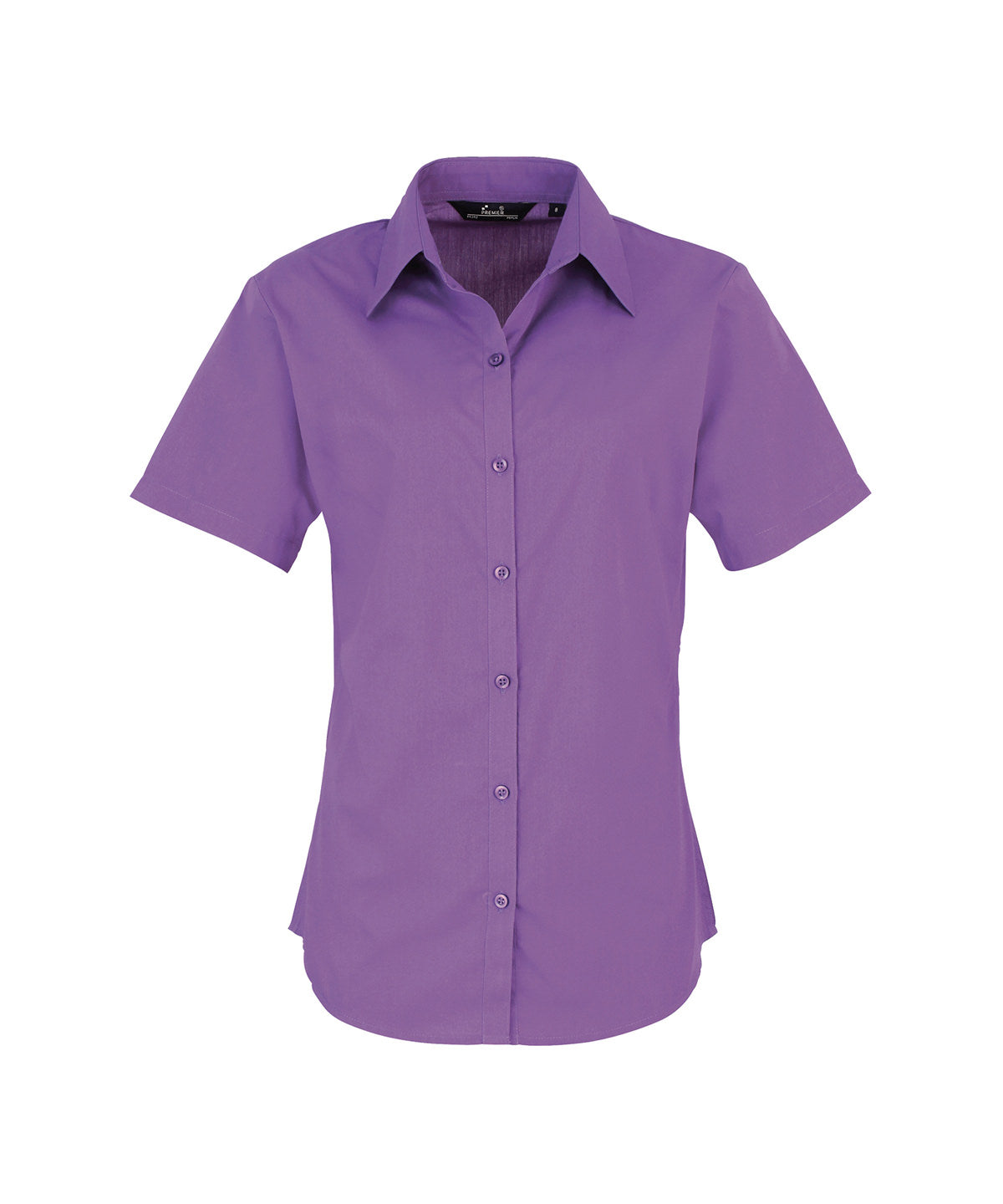 Women's Short Sleeve Poplin Blouse in Rich Violet