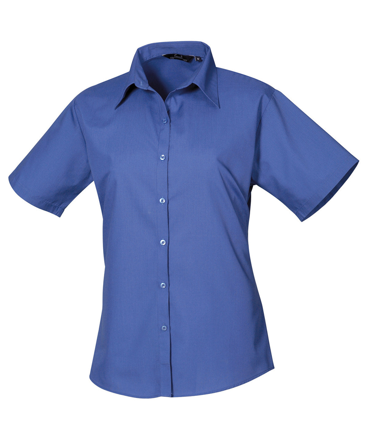 Women's Short Sleeve Poplin Blouse in Royal