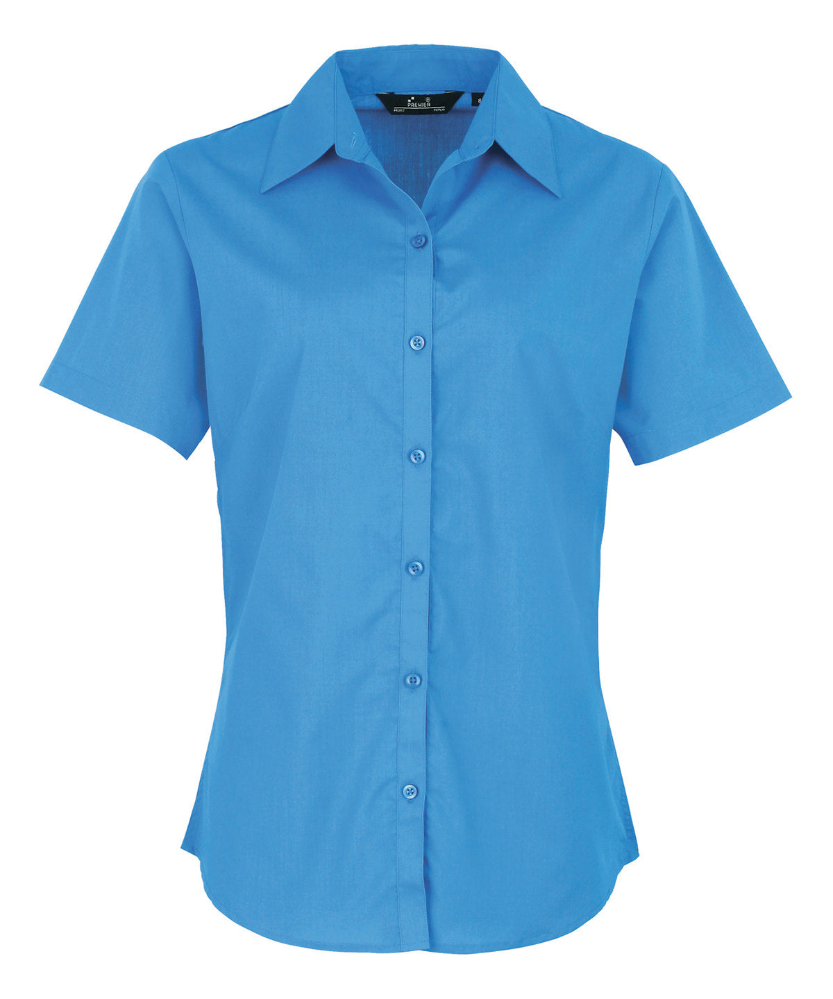 Women's Short Sleeve Poplin Blouse in Sapphire