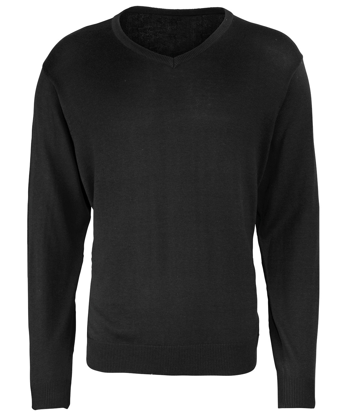 V-Neck Knitted Sweater in Black