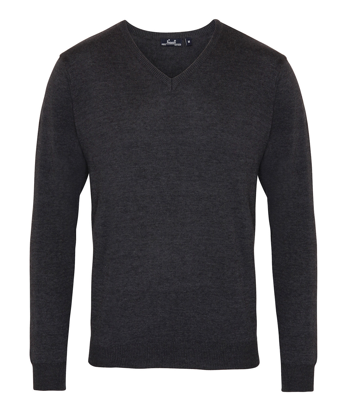 V-Neck Knitted Sweater in Charcoal