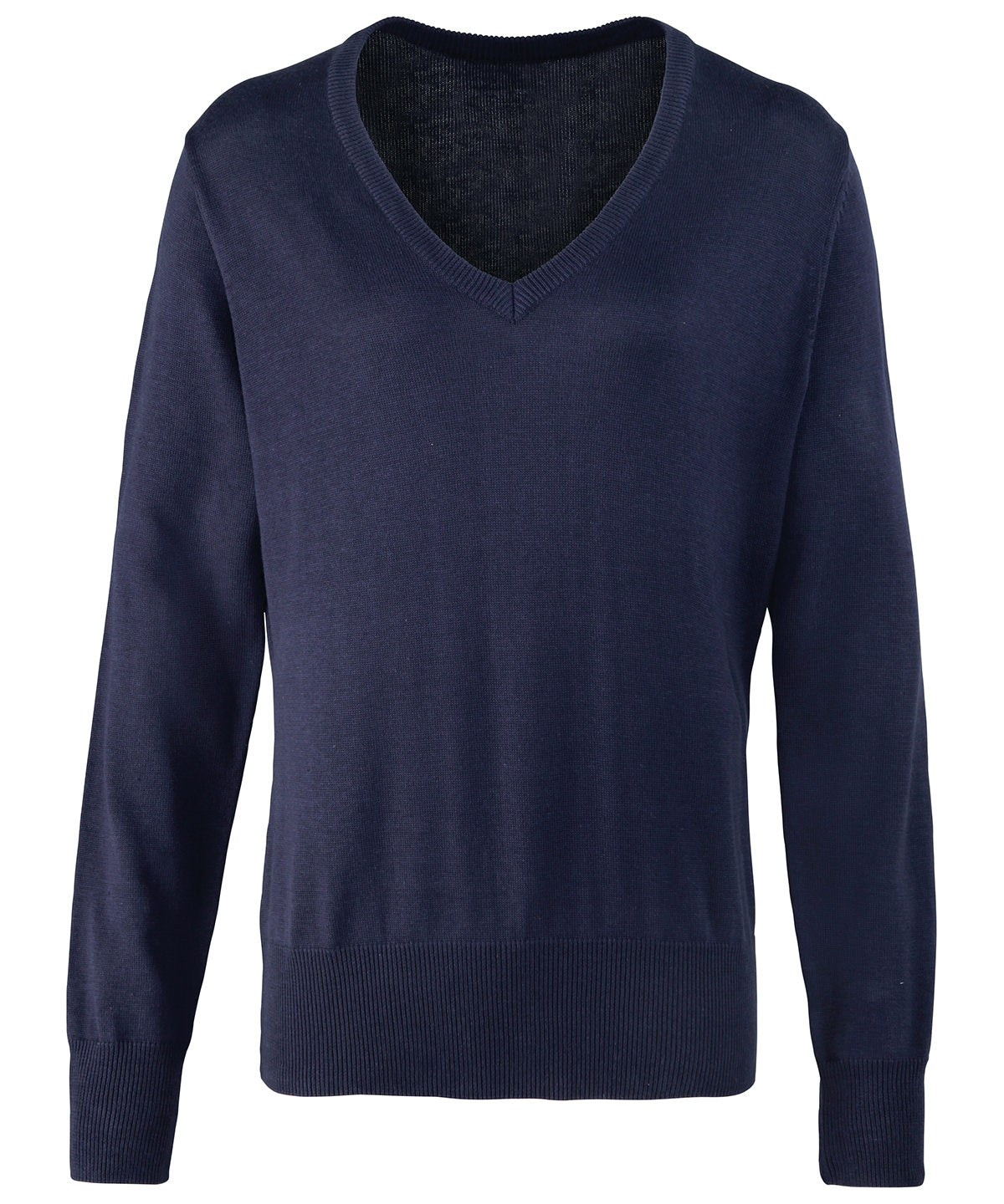 Women's V-Neck Knitted Sweater in Navy