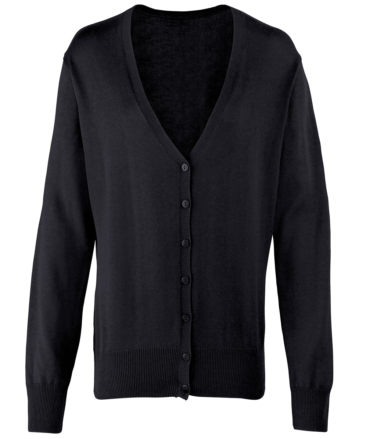 Women's Button-Through Knitted Cardigan in Black