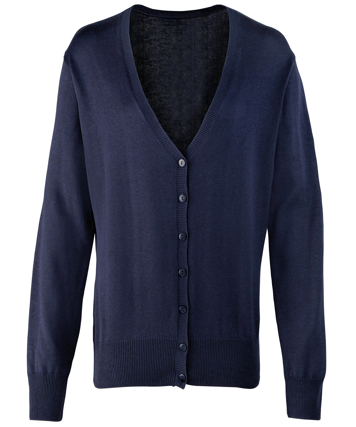 Women's Button-Through Knitted Cardigan in Navy