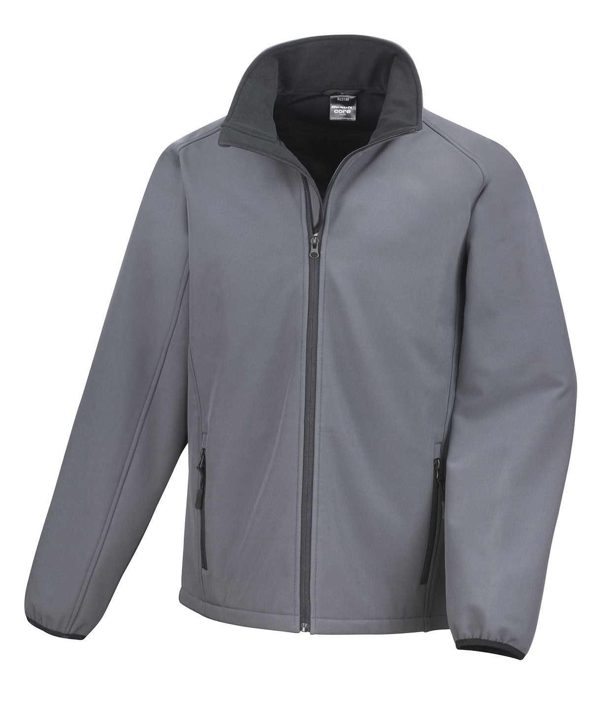 Core Printable Softshell Jacket in Charcoal/Black