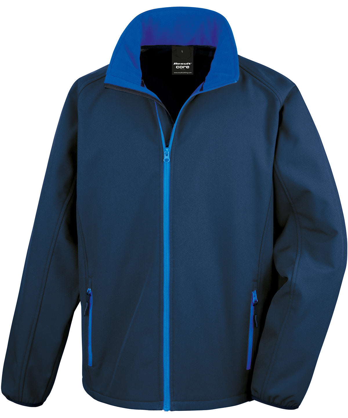 Core Printable Softshell Jacket in Navy/Royal