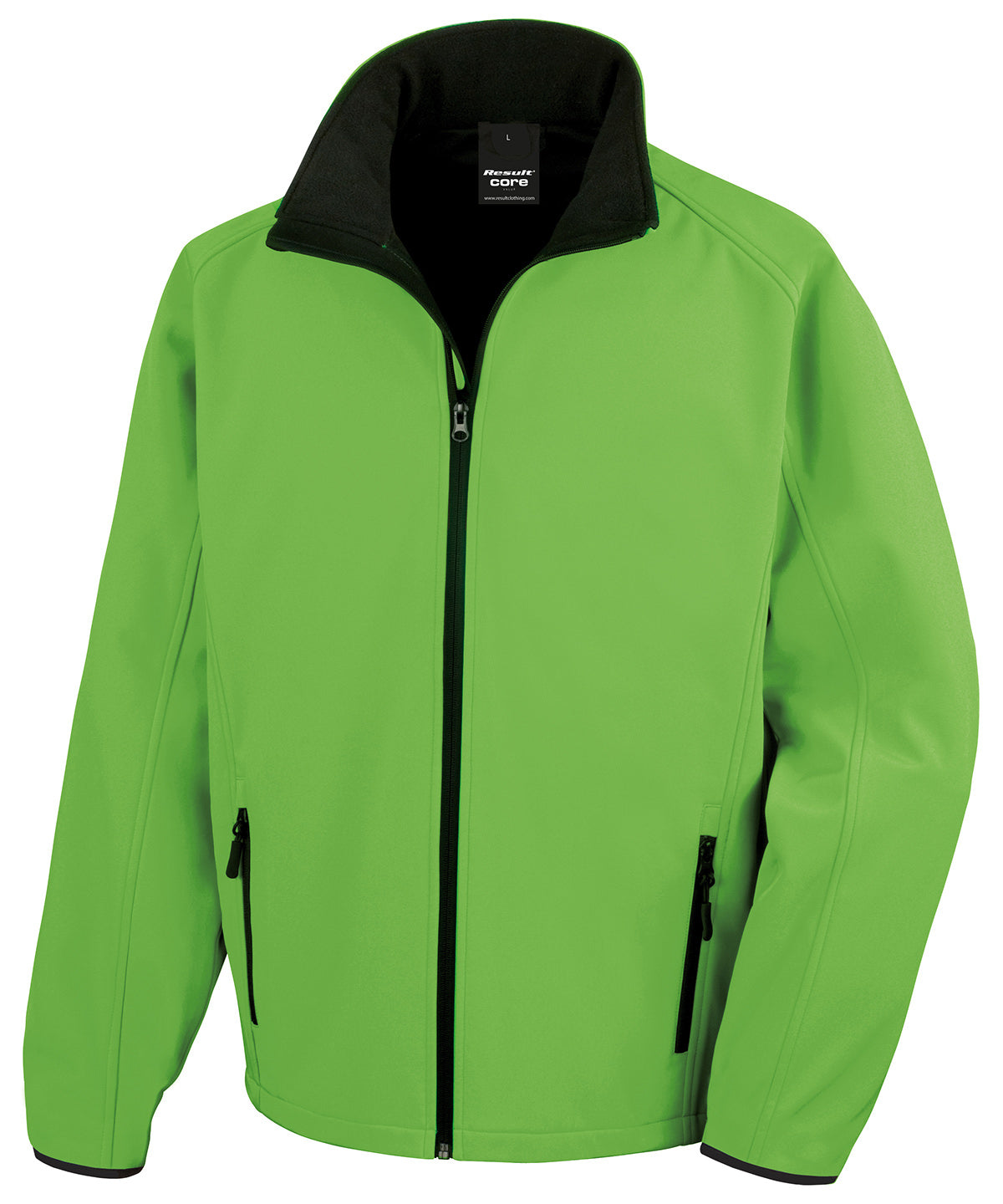 Core Printable Softshell Jacket in Vivid Green/Black