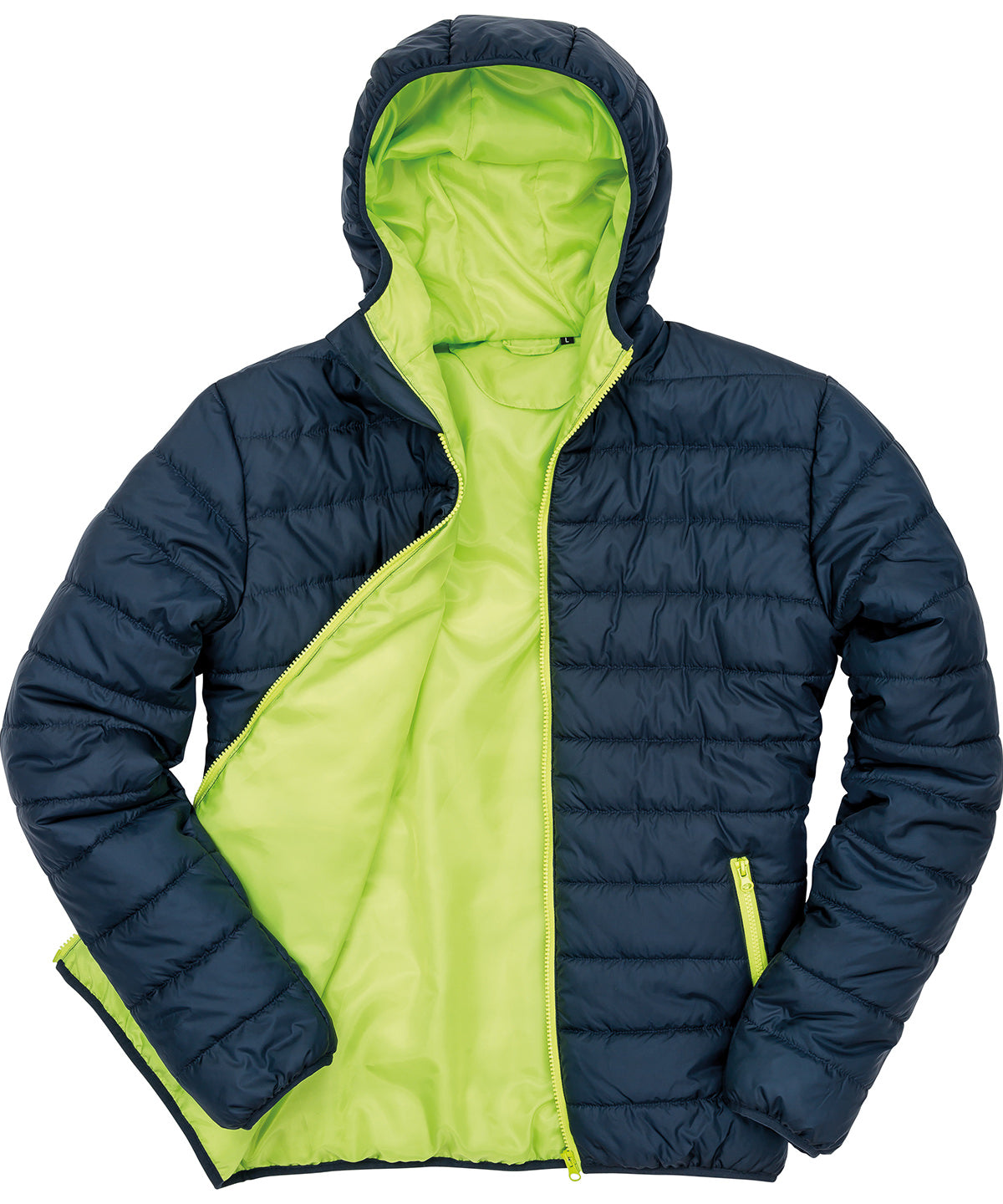 Soft Padded Jacket in Navy/Lime