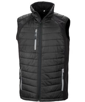 Compass Padded Softshell Gilet in Black/Grey