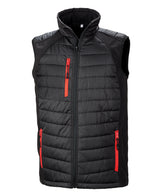 Compass Padded Softshell Gilet in Black/Red