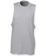 High neck slash armhole vest