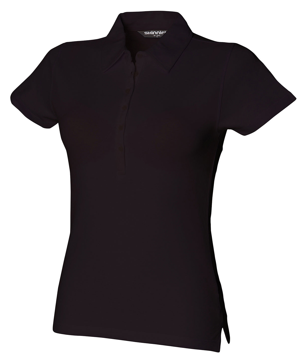 Women's Short Sleeve Stretch Polo in Black
