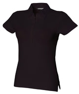 Women's Short Sleeve Stretch Polo in Black