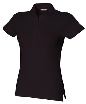 Women's Short Sleeve Stretch Polo in Black