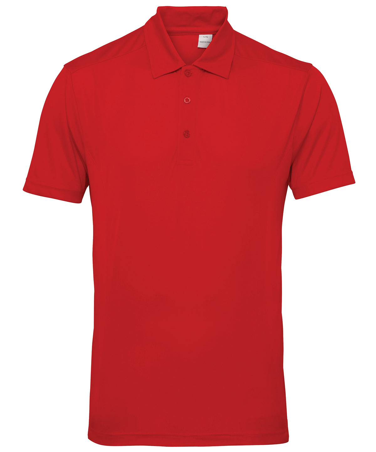 Panelled Polo in Fire Red