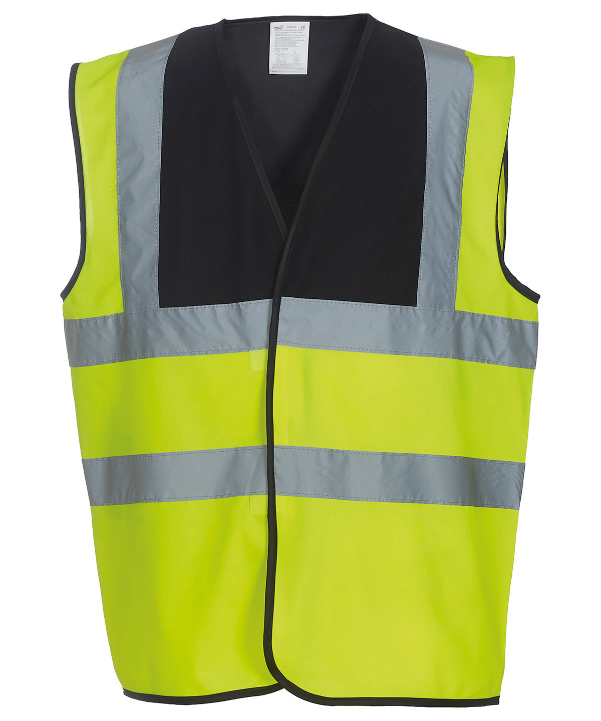 Hi-Vis 2-Band-And-Braces Waistcoat (Hvw100) in Black Yoke/Yellow