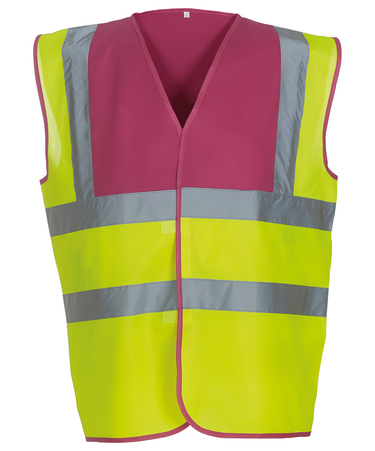 Hi-Vis 2-Band-And-Braces Waistcoat (Hvw100) in Raspberry Yoke/Yellow