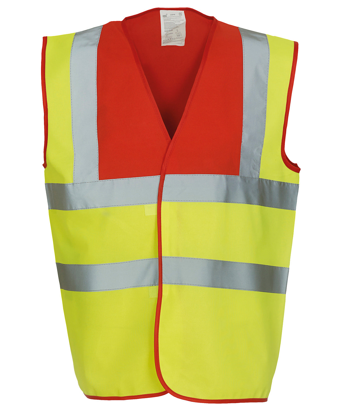 Hi-Vis 2-Band-And-Braces Waistcoat (Hvw100) in Red Yoke/Yellow