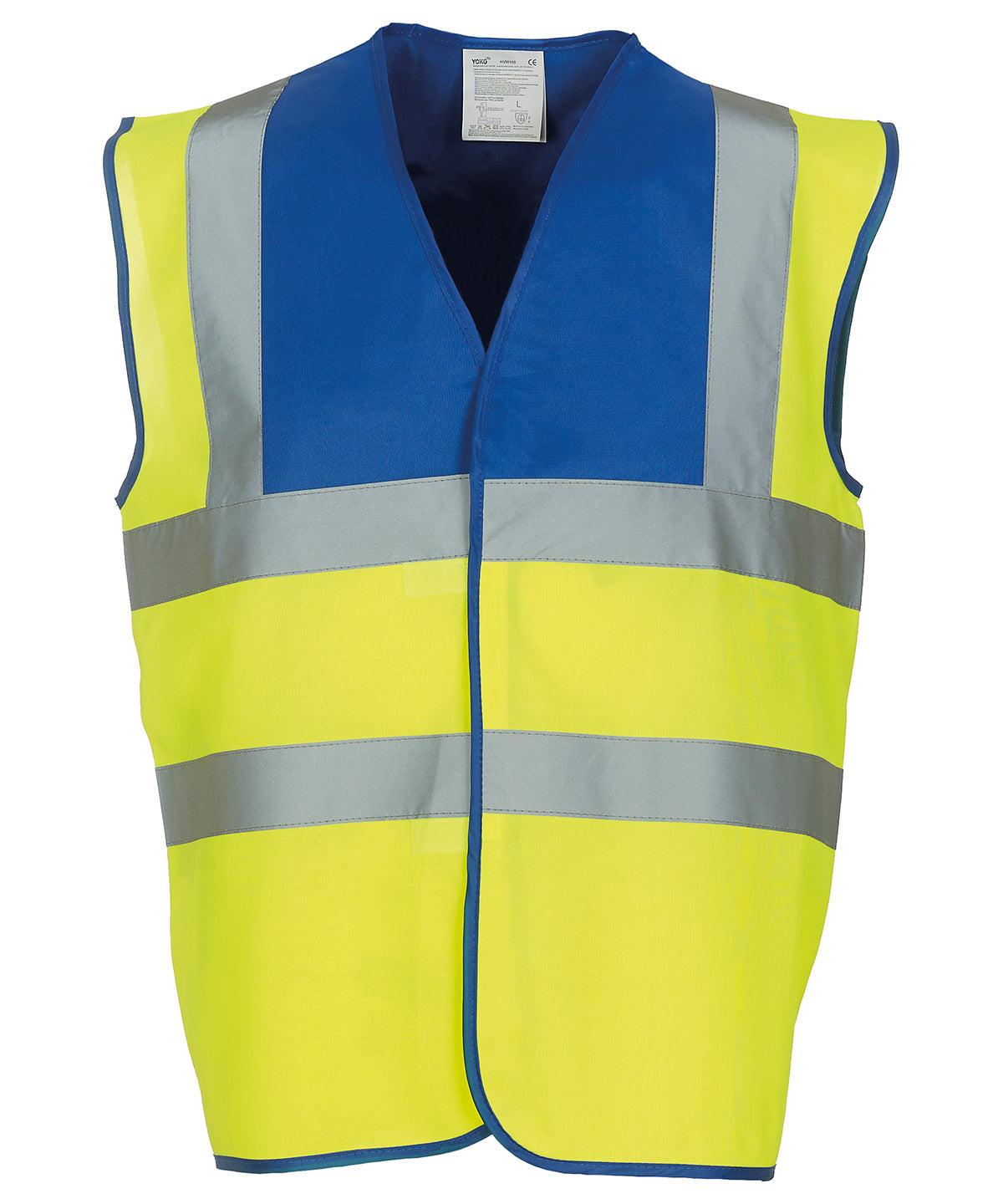 Hi-Vis 2-Band-And-Braces Waistcoat (Hvw100) in Royal Yoke/Yellow