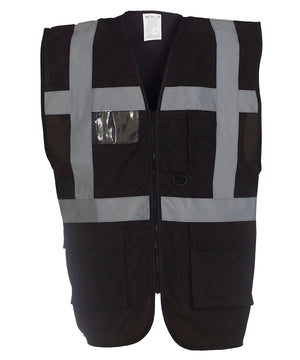 Multifunctional Executive Hi-Vis Waistcoat (Hvw801) in Black