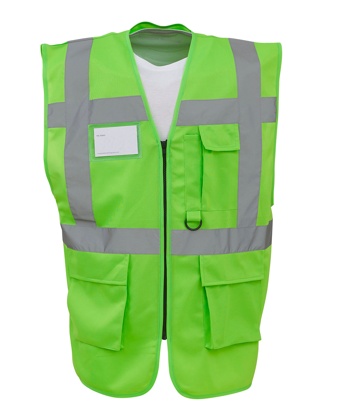 Multifunctional Executive Hi-Vis Waistcoat (Hvw801) in Lime