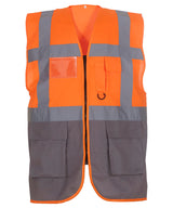 Multifunctional Executive Hi-Vis Waistcoat (Hvw801) in Orange/Grey
