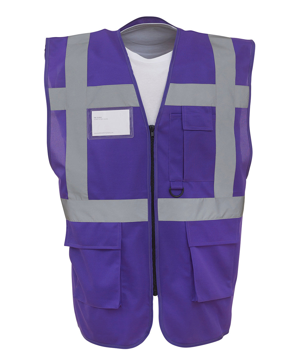 Multifunctional Executive Hi-Vis Waistcoat (Hvw801) in Purple