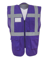Multifunctional Executive Hi-Vis Waistcoat (Hvw801) in Purple