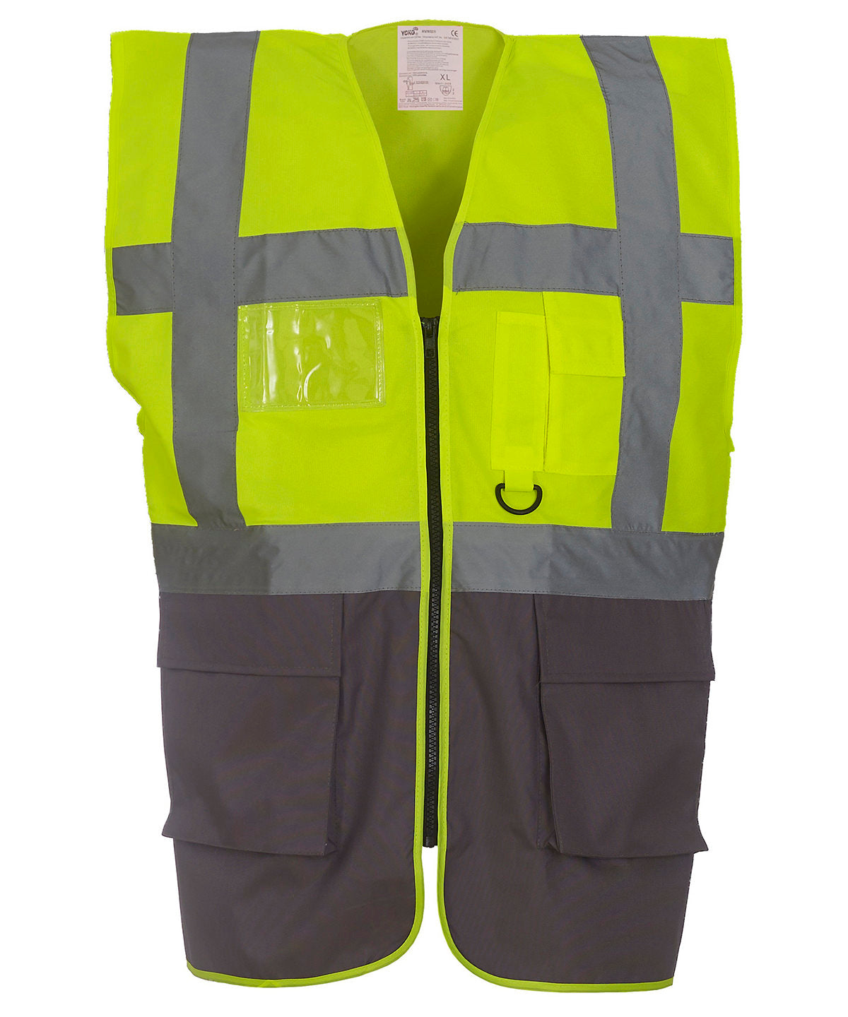 Multifunctional Executive Hi-Vis Waistcoat (Hvw801) in Yellow/Grey