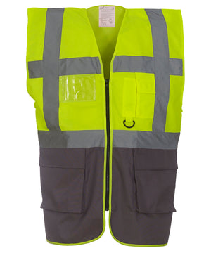 Multifunctional Executive Hi-Vis Waistcoat (Hvw801) in Yellow/Grey