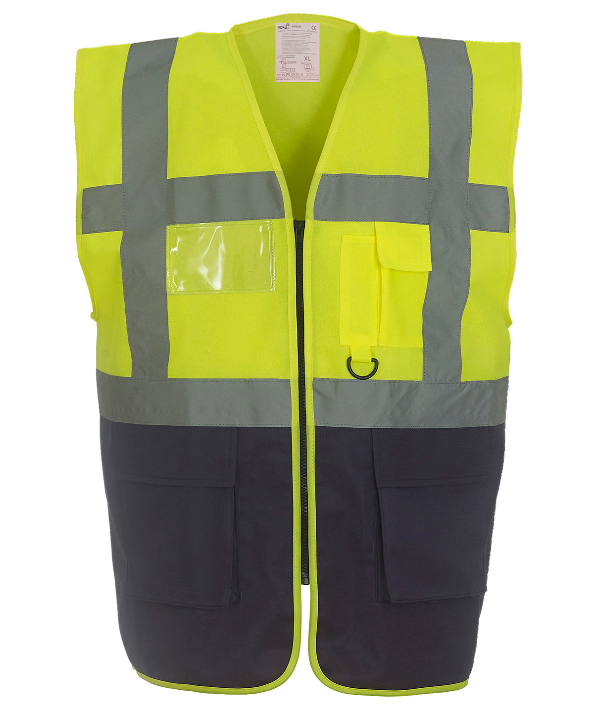 Multifunctional Executive Hi-Vis Waistcoat (Hvw801) in Yellow/Navy