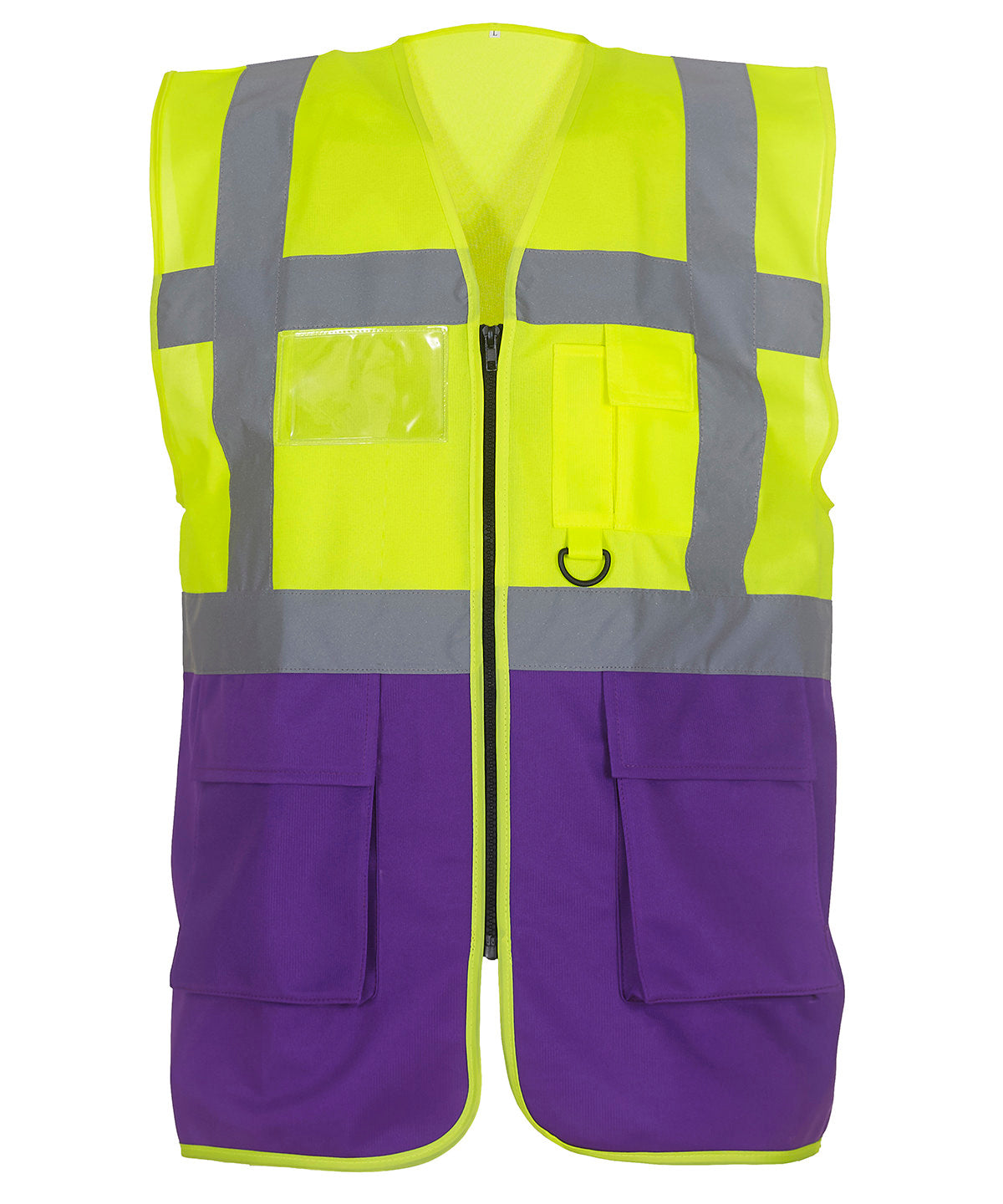 Multifunctional Executive Hi-Vis Waistcoat (Hvw801) in Yellow/Purple