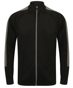 Knitted Tracksuit Top in Black/Gunmetal Grey
